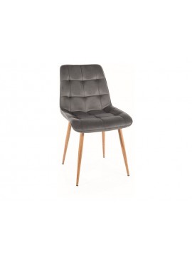 KRZESŁO CHIC D VELVET  DĄB STELAŻ / SZARY BLUVEL 14 DIOMMI-80-2675