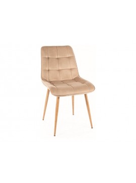KRZESŁO CHIC D VELVET  DĄB STELAŻ / BEŻ BLUVEL 28 DIOMMI-80-2720
