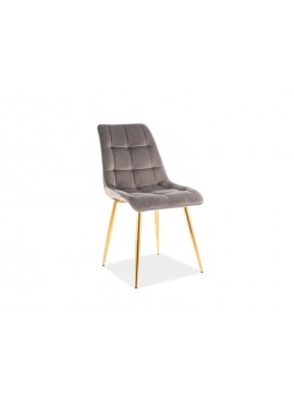 Επενδυμένη καρέκλα ύφασμια Chic 50x43x88 χρυσός/γκρι βελούδο DIOMMI CHICVZLSZ DIOMMI-80-1817