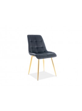 Επενδυμένη καρέκλα ύφασμιμι Chic 50x43x88 χρυσός/μαύρο βελούδο DIOMMI CHICVZLC DIOMMI-80-2528