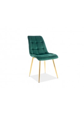Επενδυμένη καρέκλα ύφασμα Chic 50x43x88 χρυσός/πράσινο βελούδο DIOMMI CHICVZLZ DIOMMI-80-1689