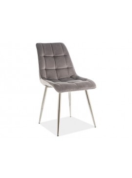 Επενδυμένη καρέκλα Chic 50x43x88 χρωμίου/γκρι βελούδο DIOMMI CHICVCHSZ DIOMMI-80-1693