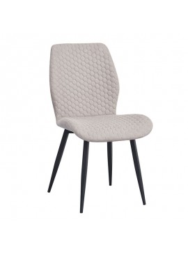 WOODWELL ΕΜ7914,2CLARA Καρέκλα Τραπεζαρίας Μέταλλο Βαφή Μαύρο, Ύφασμα Sand 50x62x87cm ΕΜ7914,2