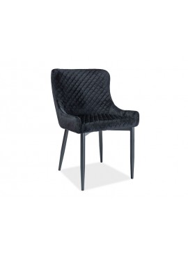 Επενδυμένη καρέκλα τραπεζαρίας Colin B 52x45x82 μεταλλική μαύρη βάση/μαύρο βελούδο bluvel 19 DIOMMI COLINBVCC DIOMMI-80-1857
