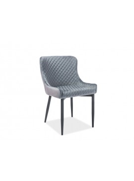 Επενδυμένη καρέκλα τραπεζαρίας Colin B 52x45x82 μεταλλική μαύρη βάση/γκρι βελούδινη bluvel 14 DIOMMI COLINBVCSZ DIOMMI-80-1715