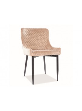 Επενδυμένη καρέκλα τραπεζαρίας Colin B 52x45x82 μεταλλική μαύρη βάση/μπεζ βελούδο bluvel 28 DIOMMI COLINBVCBE1 DIOMMI-80-1626