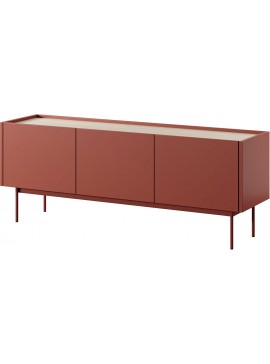 Lh-homefurniture Έπιπλο τηλεόρασης "Color" κεραμικό κόκκινο + Φυσικό   144x55x37cm P_CLR_TV_R