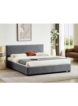 ŁÓŻKO COLUMBIA VELVET 140X200 KOLOR SZARY TAP.192 DIOMMI-80-3561