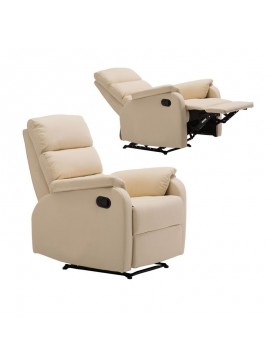 WOODWELL Ε9732,1COMFORT Πολυθρόνα Relax Σαλονιού - Καθιστικού, PU Μπεζ 79x97x101cm Ε9732,1