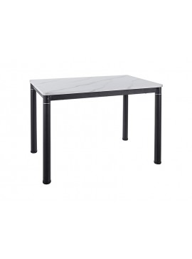 STÓŁ DAMAR BIAŁY EFEKT MARMURU/CZARNY MAT 110X70 DIOMMI-80-3572