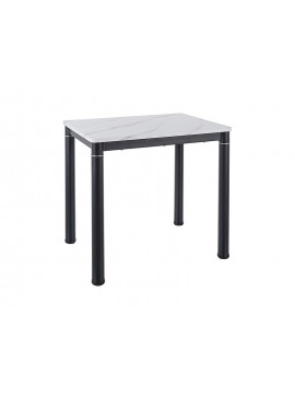 STÓŁ DAMAR BIAŁY EFEKT MARMURU/CZARNY MAT 80X60 DIOMMI-80-3609