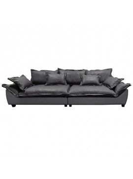 WOODWELL Ε9413,1DARBY Kαναπές Σαλονιού - Καθιστικού 4Θέσιος, Ύφασμα Nabuk Σκούρο Γκρι 319x110x94cm Ε9413,1