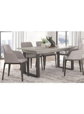 Fidelio ΤΡΑΠΕΖΑΡΙΑ ΕΠΕΚΤΕΙΝΟΜΕΝΗ (DARIO) ΜΕ ΜΕΤΑΛΛΙΚΑ ΠΟΔΙΑ ΧΡΩΜΑ GREY OAK ΔΙΑΣΤΑΣΕΙΣ.150+30*90ΕΚ. FIDELIO-FD-DARIO-GR