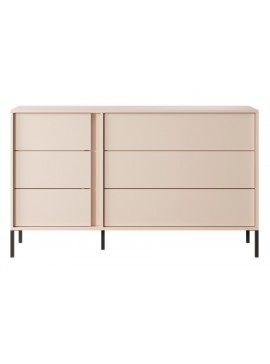 Συρταριέρα Dast Μπεζ με 6 Συρτάρια 137x81x39cm