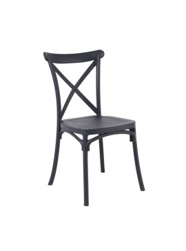 WOODWELL DESTINY Καρέκλα Πολυπροπυλένιο (PP), Απόχρωση Ανθρακί, Στοιβαζόμενη  48x51x90cm Ε377,2