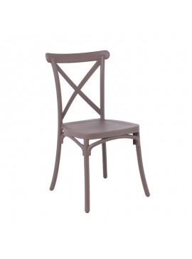 WOODWELL DESTINY Καρέκλα Πολυπροπυλένιο (PP), Απόχρωση Καφέ Mocha, Στοιβαζόμενη  48x51x90cm Ε377,3