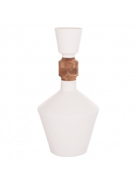 ΔΙΑΚΟΣΜΗΤΙΚΟ ΒΑΖΟ ΔΑΠΕΔΟΥ NEBULA HM4661.02 FIBER CEMENT ΛΕΥΚΟ--ΞΥΛΟ ΤΕΑΚ Φ60x115Υεκ.