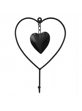 ΔΙΑΚΟΣΜΗΤΙΚΟ ΤΟΙΧΟΥ ΜΕΤΑΛΛΙΚΟ ΜΑΥΡΗ ΚΑΡΔΙΑ HM7563 18.4x4.4x26.7 εκ.