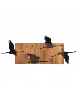 ΔΙΑΚΟΣΜΗΤΙΚΟ ΤΟΙΧΟΥ ΠΟΥΛΙΑ HM4812-ΦΥΛΛΑ ΜΕΤΑΛΛΟΥ ΜΑΥΡΑ-ΞΥΛΟ 90,5x3(βάθος)x34,5Υεκ.