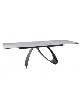 STÓŁ DIUNA CERAMIC BIAŁY STATUARIO VENATO / CZARNY MAT (160-240)X90 DIOMMI-80-3625
