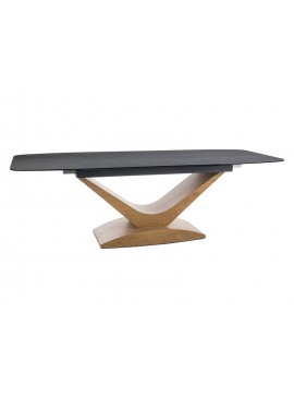 STÓŁ DOLCE CERAMIC JASNY SZARY PIETRA DI SAVOIA / DĄB 180(240)X95 DIOMMI-80-3628