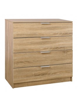 WOODWELL DRAWER Συρταριέρα με 4 Συρτάρια, Απόχρωση Sonoma  80x40x83cm Ε759,2