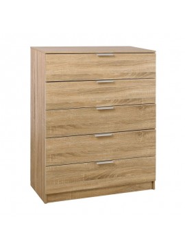 WOODWELL DRAWER Συρταριέρα με 5 Συρτάρια, Απόχρωση Sonoma  80x40x102cm Ε758,2