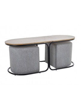 ŁAWA DUAL DĄB ARTISAN/CZARNY 120X50 (ZESTAW) DIOMMI-80-3579