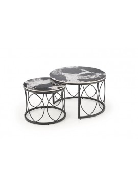 ALEXANDRA   set of two coffee tables, black marble / black DIOMMI-60-29270