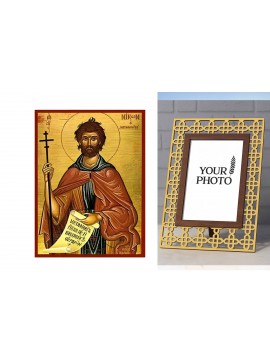 Σετ των 2 Εικόνα Ορθοδοξίας Πολυτελείας  με  σχεδιο Σταυρούς μαζι με  Βάση σε  8 χρώματα με περίγραμμα χρυσό σε ξύλο Plywood (Πλακάζ)   με  βάση Εικόνα Άγιος Νίκων ο Μετανοείτε, Αρμενίας Χειροποίητη Ελληνορθόδοξη , Κρεμαστή πλάκα βυζαντινής τέχνης, χριστι