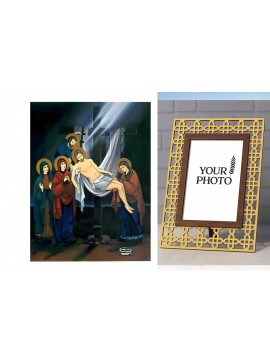 Εικόνα Ορθοδοξίας Πολυτελείας  με  σχεδιο Σταυρούς μαζι με  Βάση σε  8 χρώματα με περίγραμμα χρυσό σε ξύλο Plywood (Πλακάζ)   με  βάση Εικόνα Αποκαθήλωση του Χριστού Χειροποίητη Ελληνορθόδοξη , Κρεμαστή πλάκα βυζαντινής τέχνης, χριστιανική τέχνη Διάσταση 