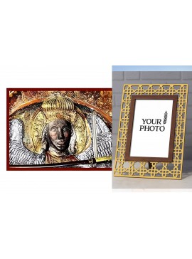 Σετ των 2 Εικόνα Ορθοδοξίας Πολυτελείας  με  σχεδιο Σταυρούς μαζι με  Βάση σε  8 χρώματα με περίγραμμα χρυσό σε ξύλο Plywood (Πλακάζ)   με  βάση Εικόνα Αρχάγγελος Μιχαήλ Μανταμάδου Χειροποίητη Ελληνορθόδοξη , Κρεμαστή πλάκα βυζαντινής τέχνης, χριστιανική 