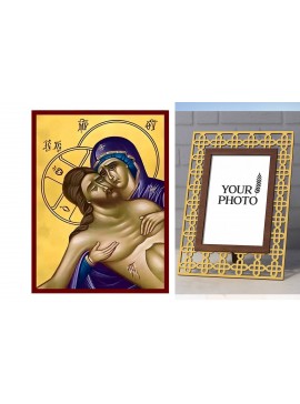 Εικόνα Ορθοδοξίας Πολυτελείας  με  σχεδιο Σταυρούς μαζι με  Βάση σε  8 χρώματα με περίγραμμα χρυσό σε ξύλο Plywood (Πλακάζ)   με  βάση Εικόνα Εγκώμια Μεγάλης Παρασκευής Χειροποίητη Ελληνορθόδοξη , Κρεμαστή πλάκα βυζαντινής τέχνης, χριστιανική τέχνη Διάστα