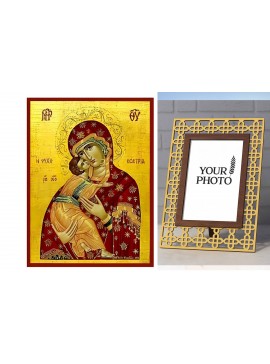 Εικόνα Ορθοδοξίας Πολυτελείας  με  σχεδιο Σταυρούς μαζι με  Βάση σε  8 χρώματα με περίγραμμα χρυσό σε ξύλο Plywood (Πλακάζ)   με  βάση Εικόνα Παναγία Γλυκοφιλούσα, Ψυχοσώστρια Χειροποίητη Ελληνορθόδοξη , Κρεμαστή πλάκα βυζαντινής τέχνης, χριστιανική τέχνη