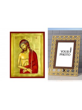 Εικόνα Ορθοδοξίας Πολυτελείας  με  σχεδιο Σταυρούς μαζι με  Βάση σε  8 χρώματα με περίγραμμα χρυσό σε ξύλο Plywood (Πλακάζ)   με  βάση Εικόνα Χριστός Νυμφίος Χειροποίητη Ελληνορθόδοξη , Κρεμαστή πλάκα βυζαντινής τέχνης, χριστιανική τέχνη Διάσταση 10x7 cm 