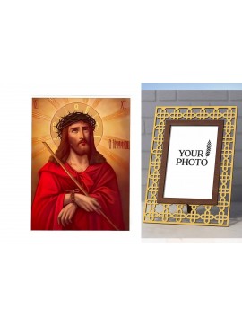 Εικόνα Ορθοδοξίας Πολυτελείας  με  σχεδιο Σταυρούς μαζι με  Βάση σε  8 χρώματα με περίγραμμα χρυσό σε ξύλο Plywood (Πλακάζ)   με  βάση Εικόνα Χριστός Νυμφίος Χειροποίητη Ελληνορθόδοξη , Κρεμαστή πλάκα βυζαντινής τέχνης, χριστιανική τέχνη Διάσταση 10x7 cm 