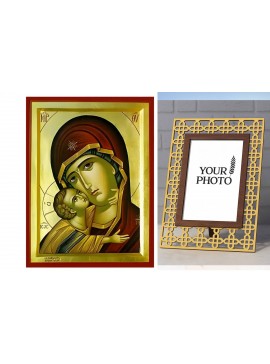 Εικόνα Ορθοδοξίας Πολυτελείας  με  σχεδιο Σταυρούς μαζι με  Βάση σε  8 χρώματα με περίγραμμα χρυσό σε ξύλο Plywood (Πλακάζ)   με  βάση Εικόνα Παναγία Γλυκοφιλούσα Χειροποίητη Ελληνορθόδοξη , Κρεμαστή πλάκα βυζαντινής τέχνης, χριστιανική τέχνη Διάσταση 10x