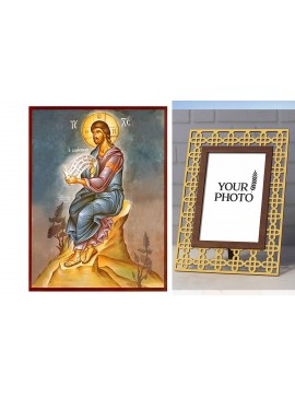 Εικόνα Ορθοδοξίας Πολυτελείας  με  σχεδιο Σταυρούς μαζι με  Βάση σε  8 χρώματα με περίγραμμα χρυσό σε ξύλο Plywood (Πλακάζ)   με  βάση Εικόνα Χριστός, ο Διδάσκαλος Χειροποίητη Ελληνορθόδοξη , Κρεμαστή πλάκα βυζαντινής τέχνης, χριστιανική τέχνη Διάσταση 10