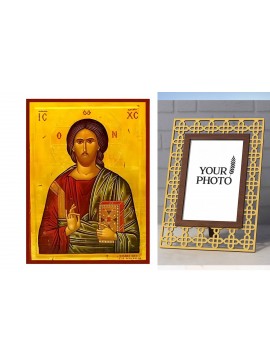 Εικόνα Ορθοδοξίας Πολυτελείας  με  σχεδιο Σταυρούς μαζι με  Βάση σε  8 χρώματα με περίγραμμα χρυσό σε ξύλο Plywood (Πλακάζ)   με  βάση Εικόνα Χριστός Ευλογών Χειροποίητη Ελληνορθόδοξη , Κρεμαστή πλάκα βυζαντινής τέχνης, χριστιανική τέχνη Διάσταση 10x7 cm 