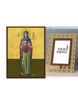 Σετ των 2 Εικόνα Ορθοδοξίας Πολυτελείας  με  σχεδιο Σταυρούς μαζι με  Βάση σε  8 χρώματα με περίγραμμα χρυσό σε ξύλο Plywood (Πλακάζ)   με  βάση Εικόνα Αγία Ελισάβετ Χειροποίητη Ελληνορθόδοξη , Κρεμαστή πλάκα βυζαντινής τέχνης, χριστιανική τέχνη Διάσταση 