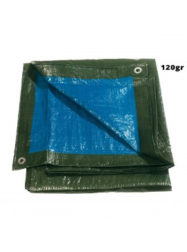 Μουσαμάδες 120gr 6 * 10m  μπλε/πράσινοι αδιάβροχοι με κρίκους