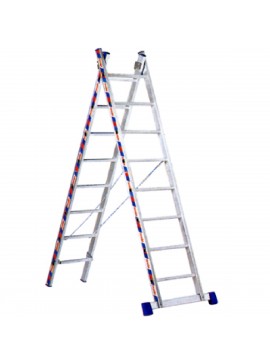 Σκάλα επαγγελματική αλουμινίου διπλή - 2*08 σκαλιά ύψος Α/Β: 2,25m/3,50m.