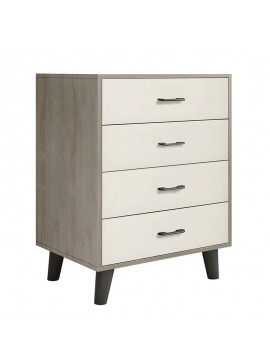 WOODWELL Ε7370,3ELIOT Συρταριέρα, με 4 Συρτάρια, Απόχρωση Sonoma-Άσπρο 60x40x80cm Ε7370,3