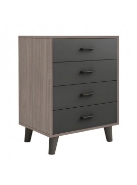 WOODWELL Ε7370,1ELIOT Συρταριέρα, με 4 Συρτάρια, Απόχρωση Sonoma Oak-Grey 60x40x80cm Ε7370,1