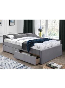 ŁÓŻKO ELIOT VELVET 120X200 SZARY TAP. 142 DIOMMI-80-2718