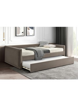 ŁÓŻKO ELMO VELVET 120X200 C. BEŻ /CZARNY BLUVEL 40 DIOMMI-80-3580