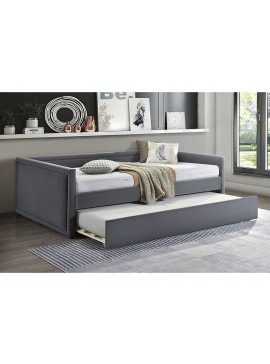 ŁÓŻKO ELMO VELVET 120X200 SZARY /CZARNY BLUVEL 14 DIOMMI-80-3581