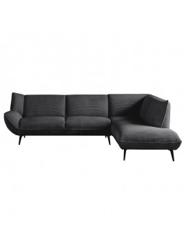 WOODWELL EMERALD Καναπές Σαλονιού Αριστερή Γωνία, Ύφασμα Κοτλέ Ανθρακί 274x203x82cm H.88cm Ε9419,32