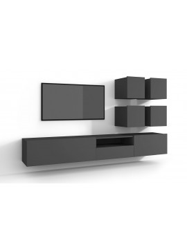 Lh-homefurniture Σύνθεση Enjoy Γραφίτης 240x37x187cm 36147-ENJ1_G