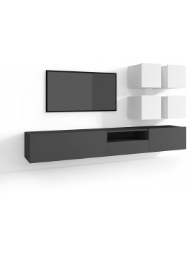 Lh-homefurniture Σύνθεση Enjoy Λευκό+Γραφίτης 240x37x187cm 36147-ENJ1_WG